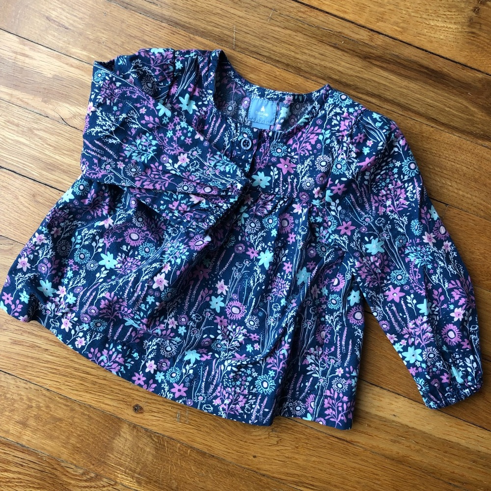 Baby GAP Factory Shirred Floral L/S Top 6-12M